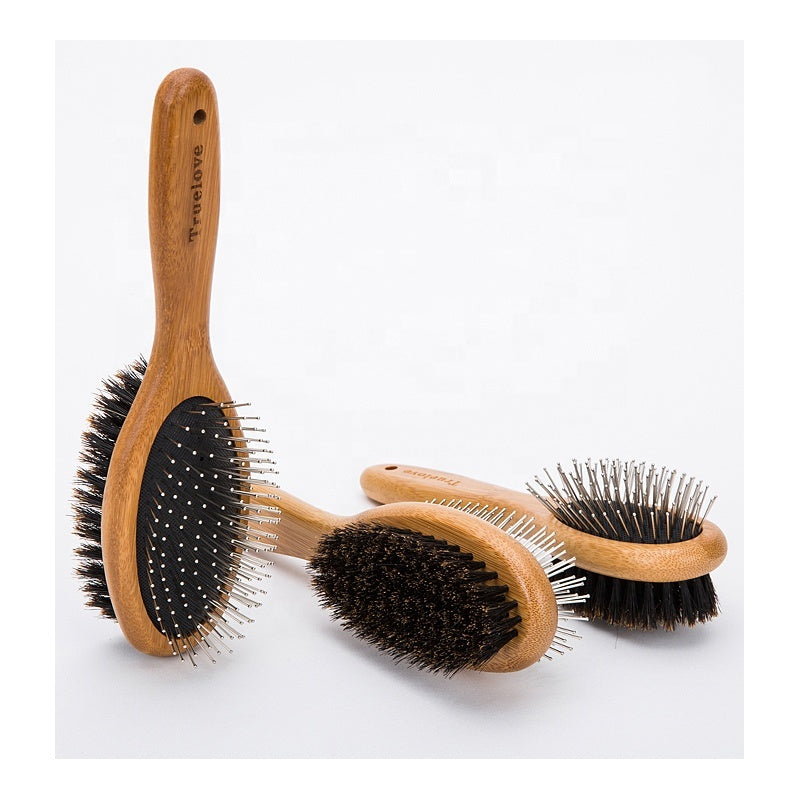 Truelove 2-en-1 brosse de toilettage double face pour animaux de compagnie pour chiens outil de massage multifonctionnel et de perte de fourrure
