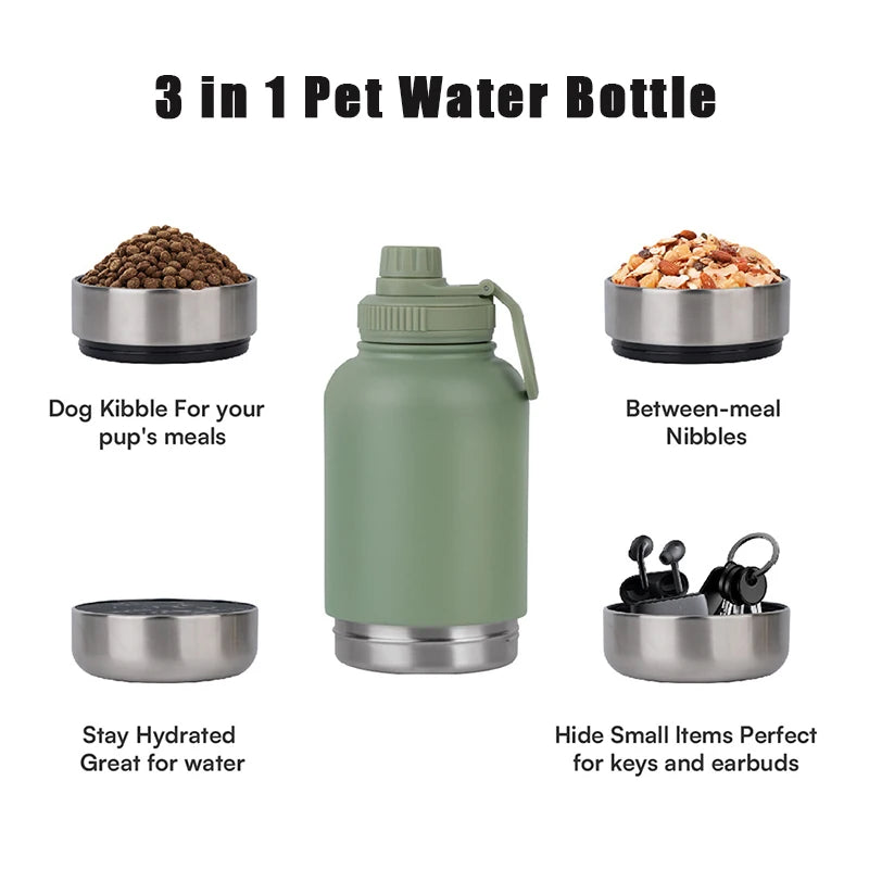 Gourde Isotherme 3-en-1 pour Chien – Inox & Sans BPA | Animopolis