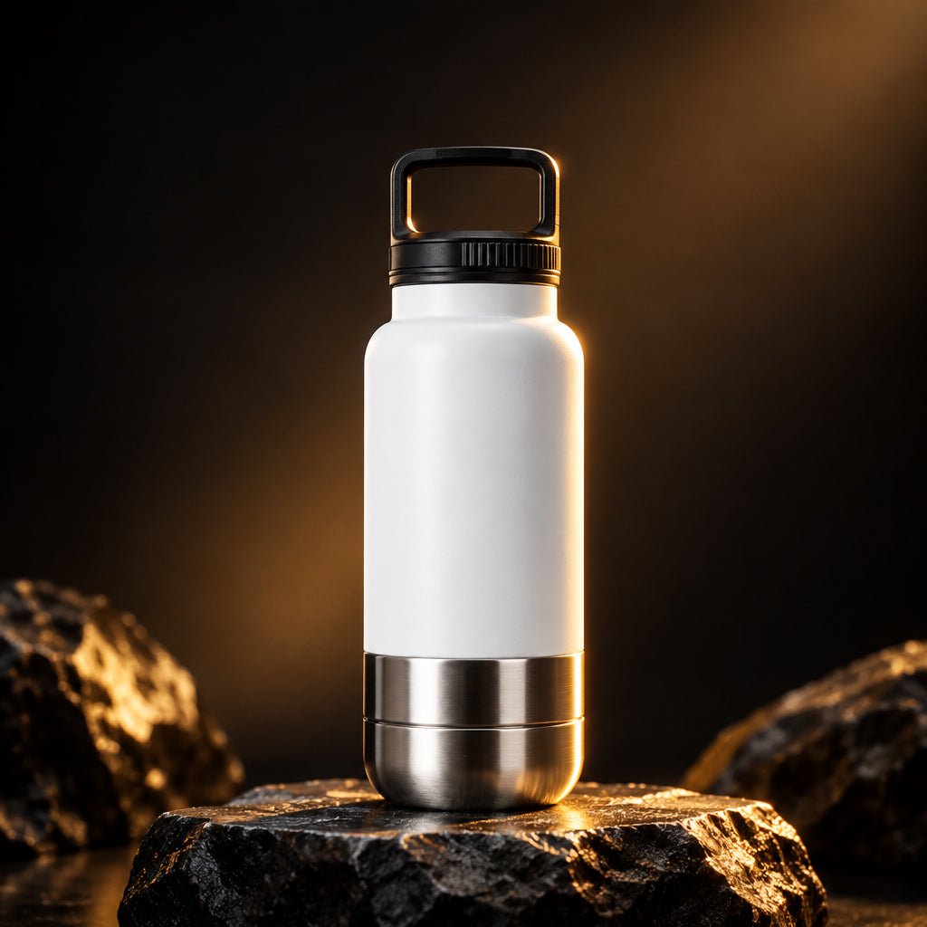 OKKPETS 32Oz 3 in 1 Stainless Steel Dog Water Bottle 1000ml Outdoor Travel Portable Pet Insulated Feeder Dog Bowl Food Bottle